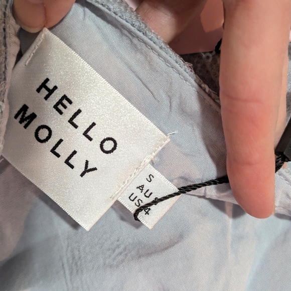 Hello Molly Sequined Shimmy Dance Mini Dress Strappy Back Baby Blue Size S - Picture 10 of 14